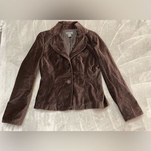 🦄BANANA REPUBLIC BROWN VELOUR BLAZER, size 8
